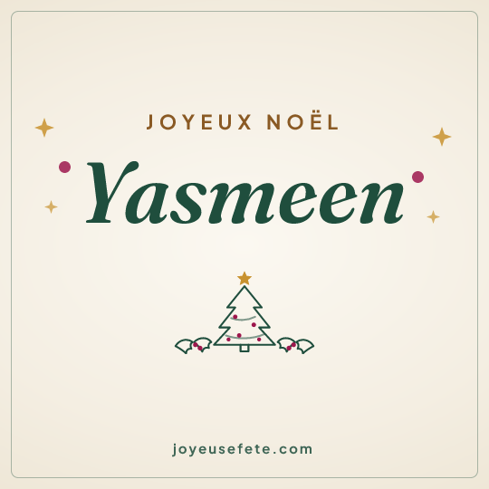 Image carrée « Joyeux Noël Yasmeen » pour WhatsApp