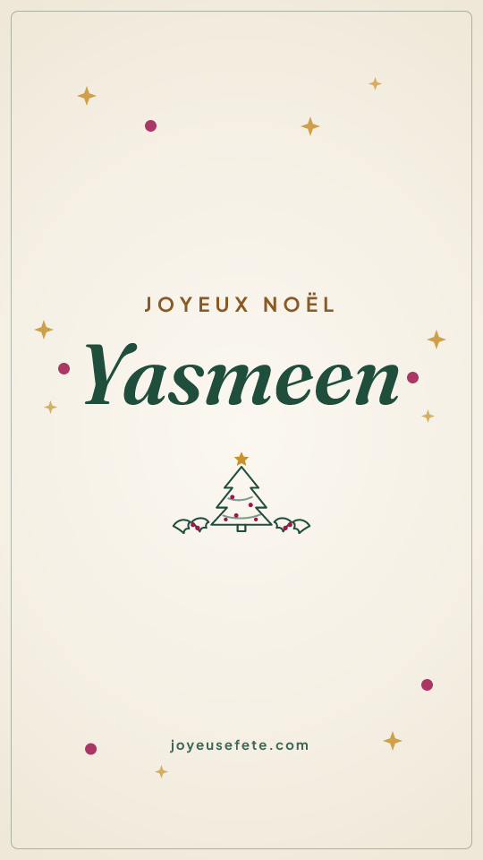 Image « Joyeux Noël Yasmeen » au format story
