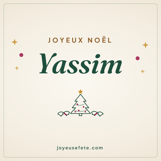 Image carrée « Joyeux Noël Yassim » pour WhatsApp