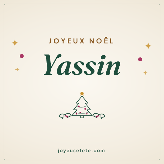 Image carrée « Joyeux Noël Yassin » pour WhatsApp
