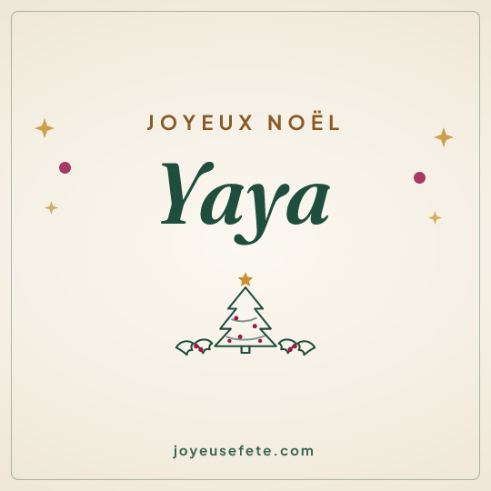 Image carrée « Joyeux Noël Yaya » pour WhatsApp