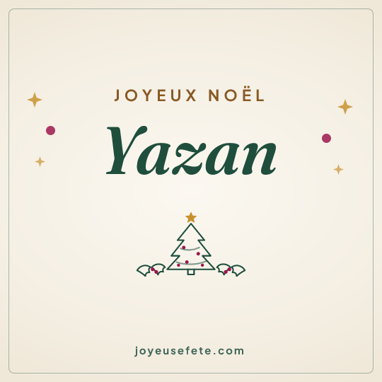 Image carrée « Joyeux Noël Yazan » pour WhatsApp