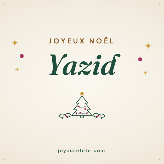 Image carrée « Joyeux Noël Yazid » pour WhatsApp