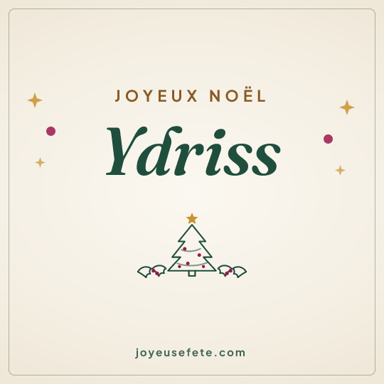 Image carrée « Joyeux Noël Ydriss » pour WhatsApp