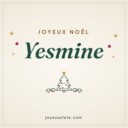 Image carrée « Joyeux Noël Yesmine » pour WhatsApp