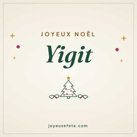 Image carrée « Joyeux Noël Yigit » pour WhatsApp