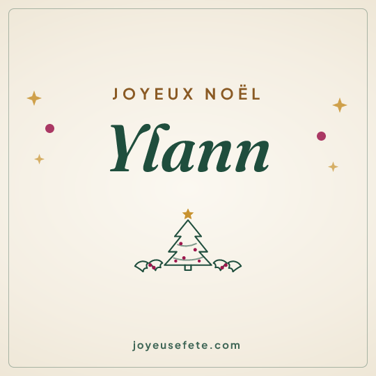 Image carrée « Joyeux Noël Ylann » pour WhatsApp