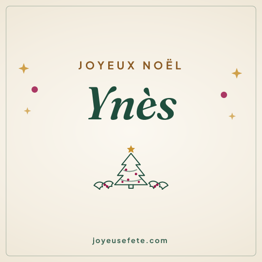 Image carrée « Joyeux Noël Ynès » pour WhatsApp