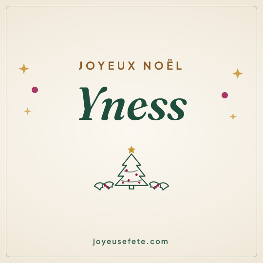 Image carrée « Joyeux Noël Yness » pour WhatsApp
