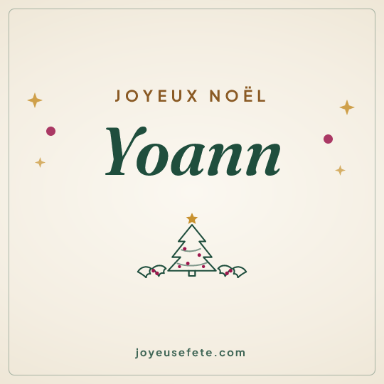Image carrée « Joyeux Noël Yoann » pour WhatsApp