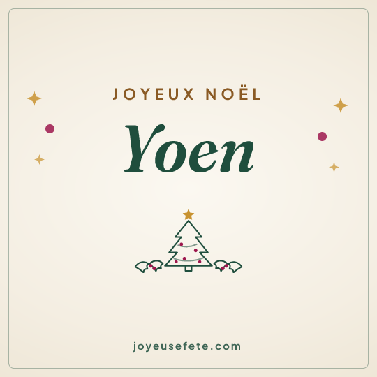 Image carrée « Joyeux Noël Yoen » pour WhatsApp