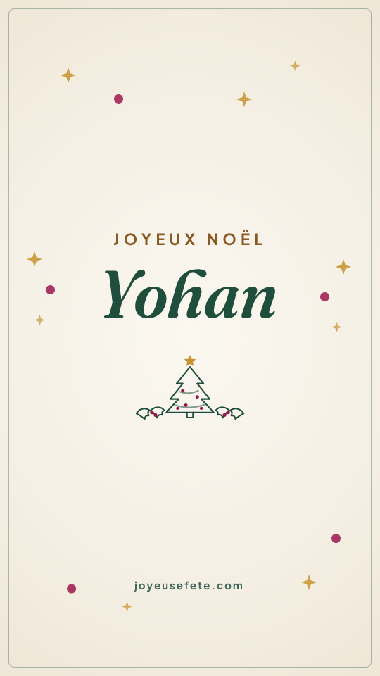 Image « Joyeux Noël Yohan » au format story