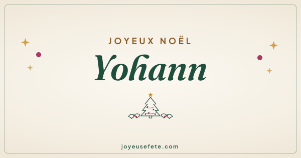 Image « Joyeux Noël Yohann » au format large