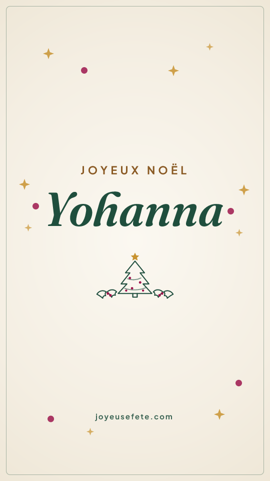 Image « Joyeux Noël Yohanna » au format story