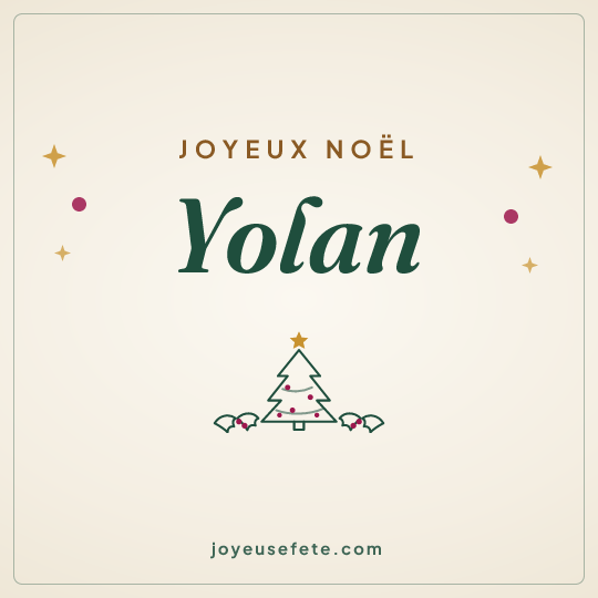 Image carrée « Joyeux Noël Yolan » pour WhatsApp