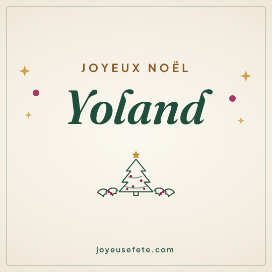 Image carrée « Joyeux Noël Yoland » pour WhatsApp