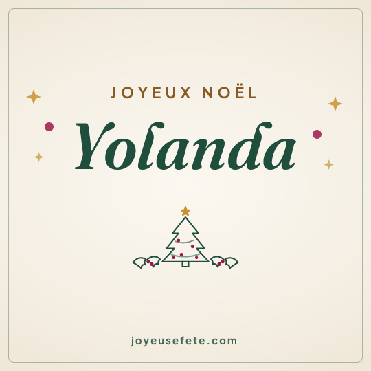 Image carrée « Joyeux Noël Yolanda » pour WhatsApp