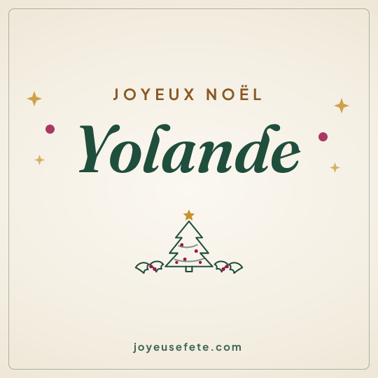 Image carrée « Joyeux Noël Yolande » pour WhatsApp