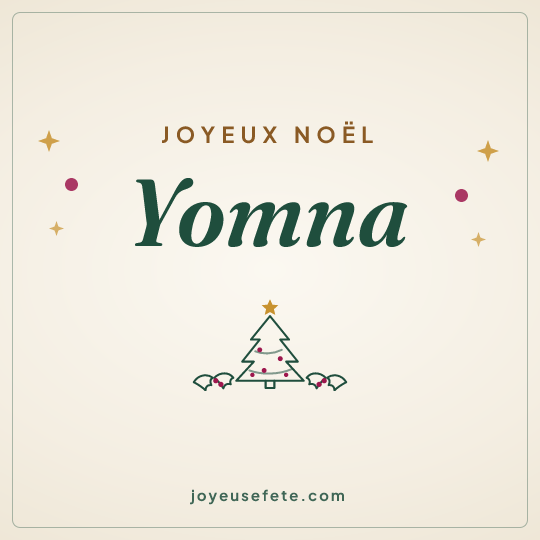 Image carrée « Joyeux Noël Yomna » pour WhatsApp