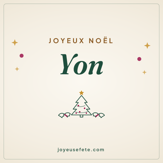 Image carrée « Joyeux Noël Yon » pour WhatsApp