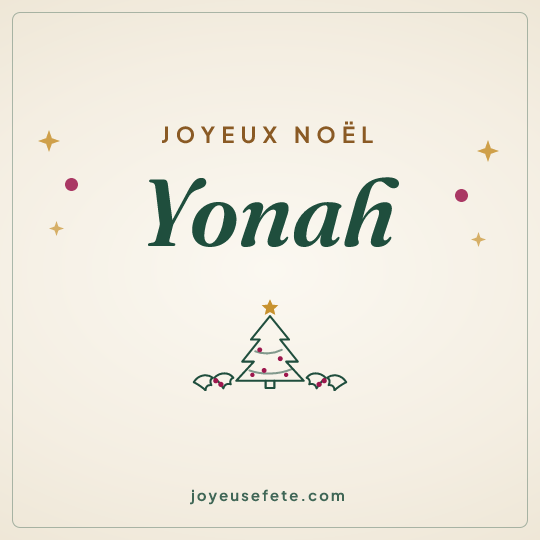 Image carrée « Joyeux Noël Yonah » pour WhatsApp