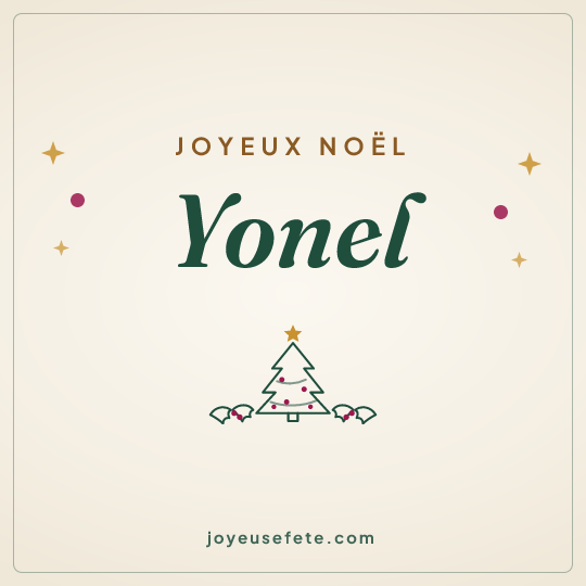 Image carrée « Joyeux Noël Yonel » pour WhatsApp