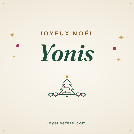 Image carrée « Joyeux Noël Yonis » pour WhatsApp