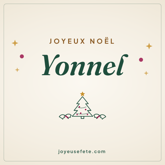 Image carrée « Joyeux Noël Yonnel » pour WhatsApp
