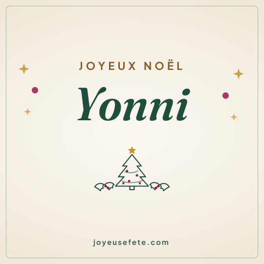 Image carrée « Joyeux Noël Yonni » pour WhatsApp