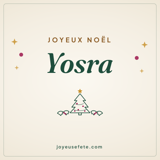 Image carrée « Joyeux Noël Yosra » pour WhatsApp