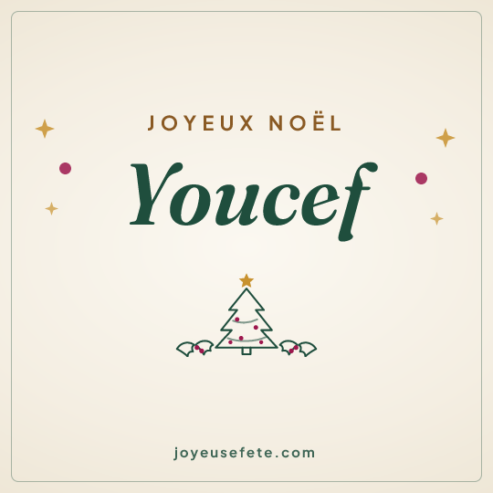 Image carrée « Joyeux Noël Youcef » pour WhatsApp