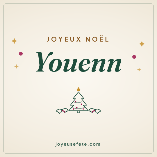 Image carrée « Joyeux Noël Youenn » pour WhatsApp