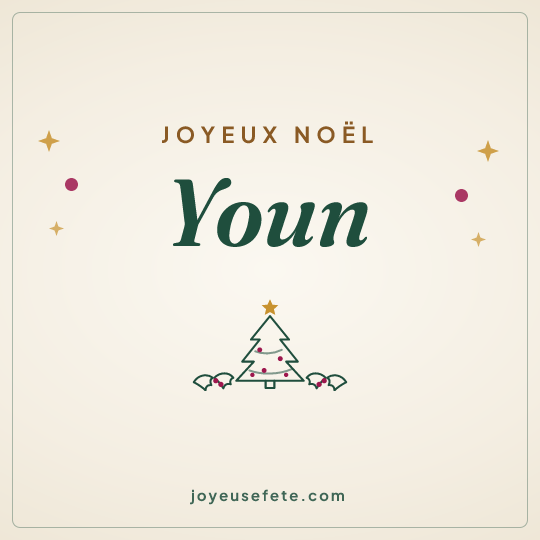 Image carrée « Joyeux Noël Youn » pour WhatsApp
