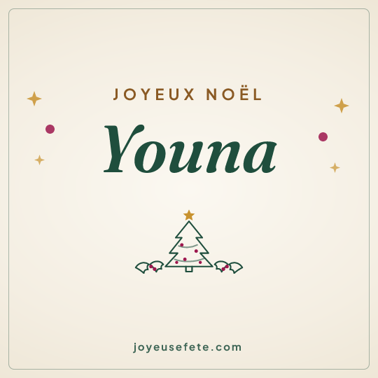 Image carrée « Joyeux Noël Youna » pour WhatsApp