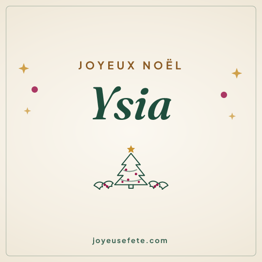 Image carrée « Joyeux Noël Ysia » pour WhatsApp