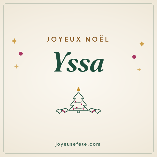 Image carrée « Joyeux Noël Yssa » pour WhatsApp