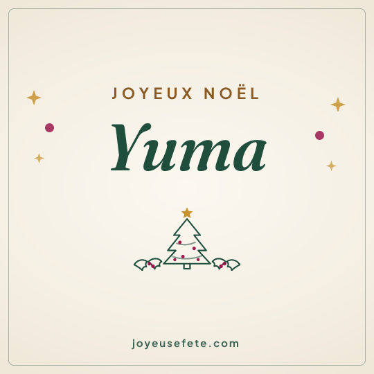 Image carrée « Joyeux Noël Yuma » pour WhatsApp