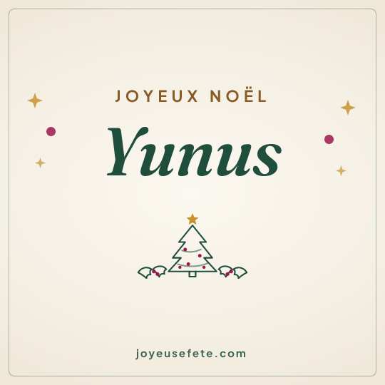 Image carrée « Joyeux Noël Yunus » pour WhatsApp