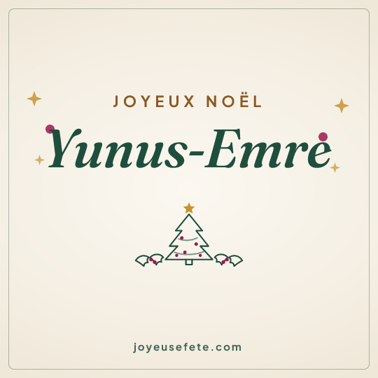 Image carrée « Joyeux Noël Yunus-Emre » pour WhatsApp