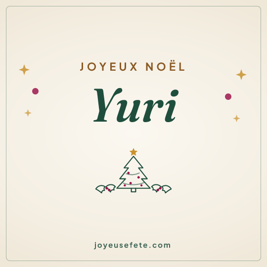 Image carrée « Joyeux Noël Yuri » pour WhatsApp