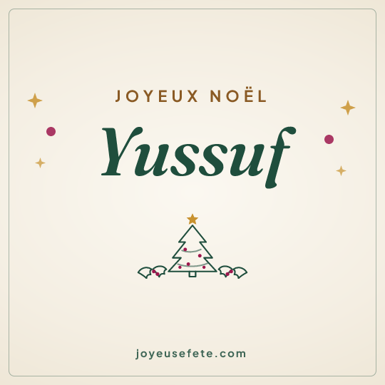 Image carrée « Joyeux Noël Yussuf » pour WhatsApp