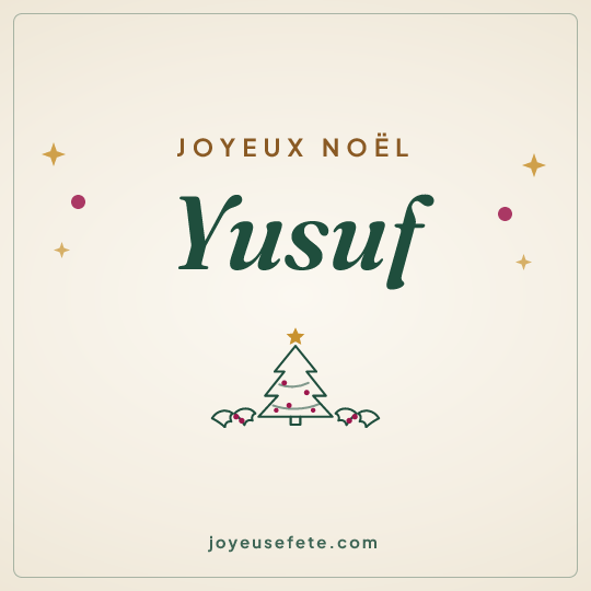 Image carrée « Joyeux Noël Yusuf » pour WhatsApp