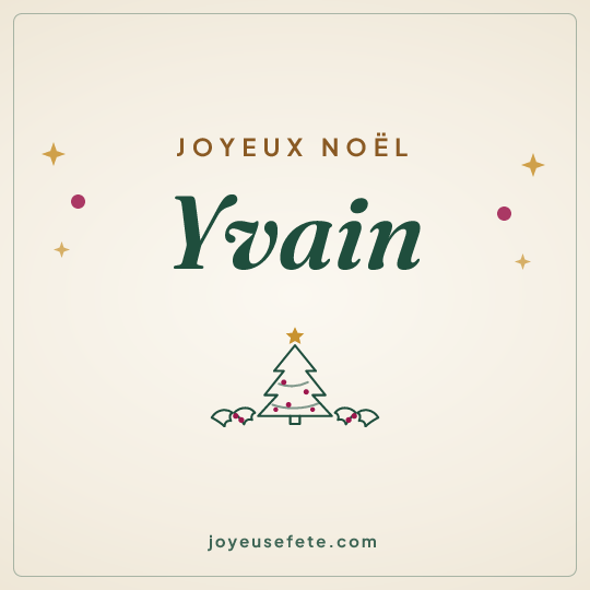 Image carrée « Joyeux Noël Yvain » pour WhatsApp