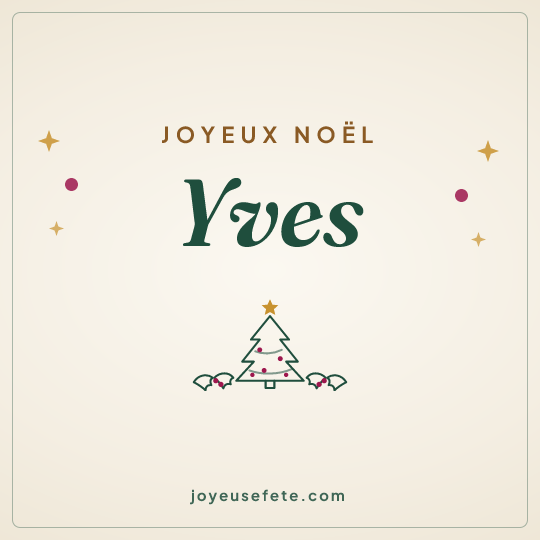 Image carrée « Joyeux Noël Yves » pour WhatsApp