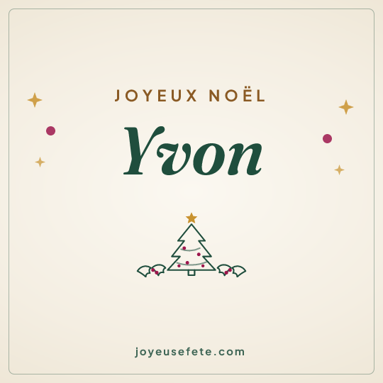 Image carrée « Joyeux Noël Yvon » pour WhatsApp