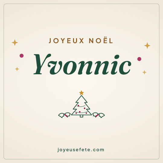 Image carrée « Joyeux Noël Yvonnic » pour WhatsApp