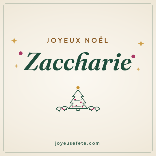 Image carrée « Joyeux Noël Zaccharie » pour WhatsApp