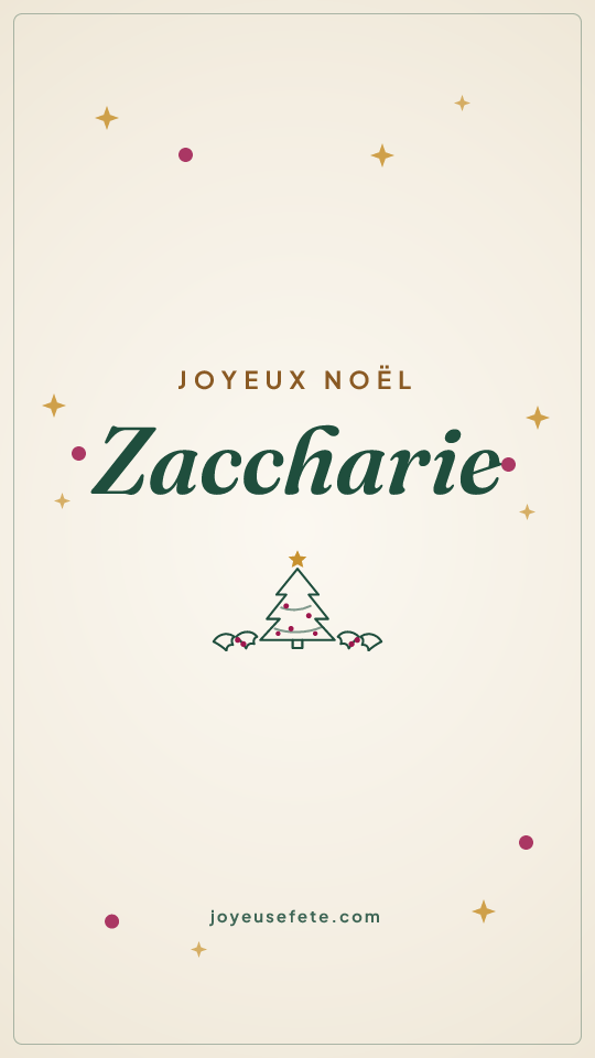 Image « Joyeux Noël Zaccharie » au format story