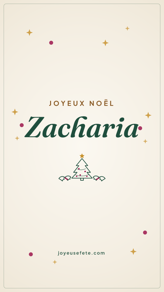 Image « Joyeux Noël Zacharia » au format story