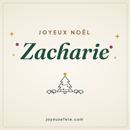 Image carrée « Joyeux Noël Zacharie » pour WhatsApp